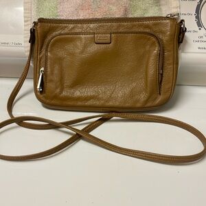 Fossil Brown Leather Crossbody Bag Purse